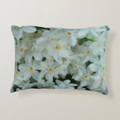 白紙水仙の繊細な白い花 アクセントクッション (裏面)