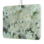 白紙水仙の繊細な白い花 カーエアーフレッシュナー (左)