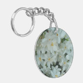 白紙水仙の繊細な白い花 キーホルダー (正面左)