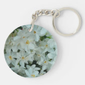 白紙水仙の繊細な白い花 キーホルダー (裏面)