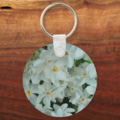白紙水仙の繊細な白い花 キーホルダー (裏面)