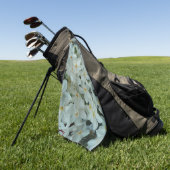 白紙水仙の繊細な白い花 ゴルフタオル (グリーン)