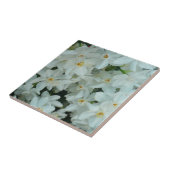 白紙水仙の繊細な白い花 タイル (側面)