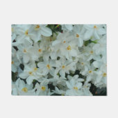 白紙水仙の繊細な白い花 ドアマット (正面)