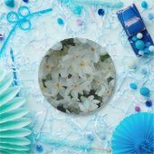 白紙水仙の繊細な白い花 ペーパープレート (パーティー)