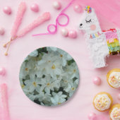 白紙水仙の繊細な白い花 ペーパープレート (パーティー)