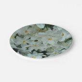 白紙水仙の繊細な白い花 ペーパープレート (アングル)