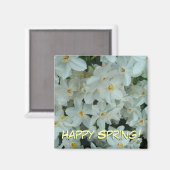 白紙水仙の繊細な白い花 マグネット (正面/裏面)