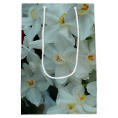 白紙水仙の繊細な白い花 ミディアムペーパーバッグ (裏面)