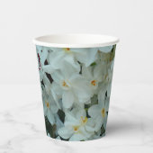 白紙水仙の繊細な白い花 紙コップ (正面)