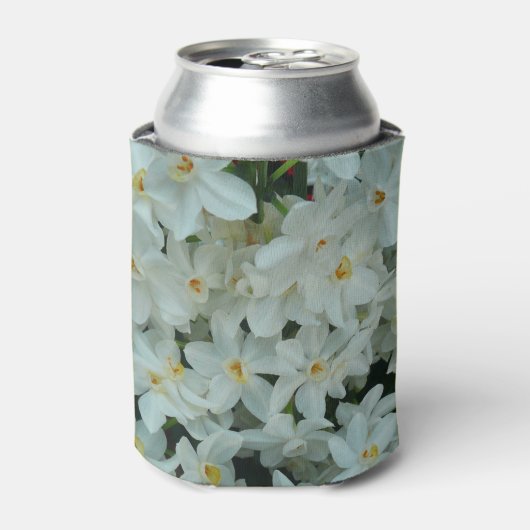 白紙水仙の繊細な白い花 缶クーラー (缶正面)