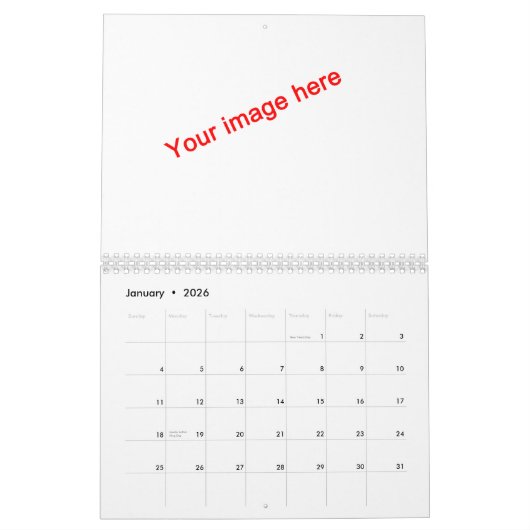 白紙状態のカレンダー カレンダー (1月 2026)