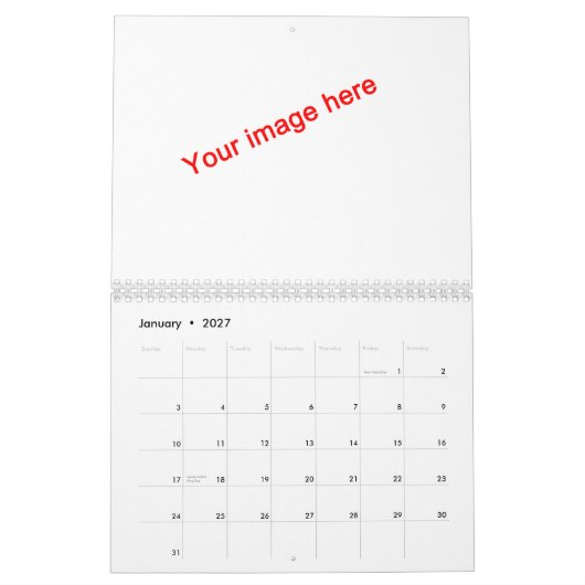 白紙状態のカレンダー カレンダー (1月 2027)