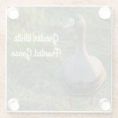 白素晴らしいガチョウ ガラスコースター (裏面)