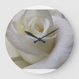 白素晴らしいバラ ラージ壁時計