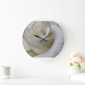 白素晴らしいバラ ラージ壁時計 (ホーム)
