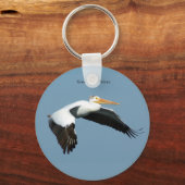 白素晴らしいペリカンボタンキーチェーン キーホルダー (正面)