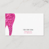 白素晴らしとピンクのグリッターデンタルケア 名刺 (裏面)