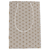 白素晴らしと金ゴールドの星明 ミディアムペーパーバッグ (正面)