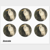 白素晴らしアグレ水鳥デジタルアート絵画ズ ラウンドシール (シート)