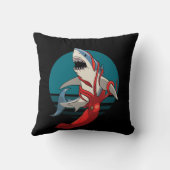 白素晴らしサメと巨大イカ クッション (裏面)