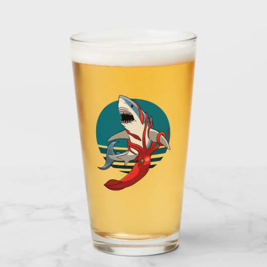 白素晴らしサメと巨大イカ タンブラーグラス (ドリンク正面)