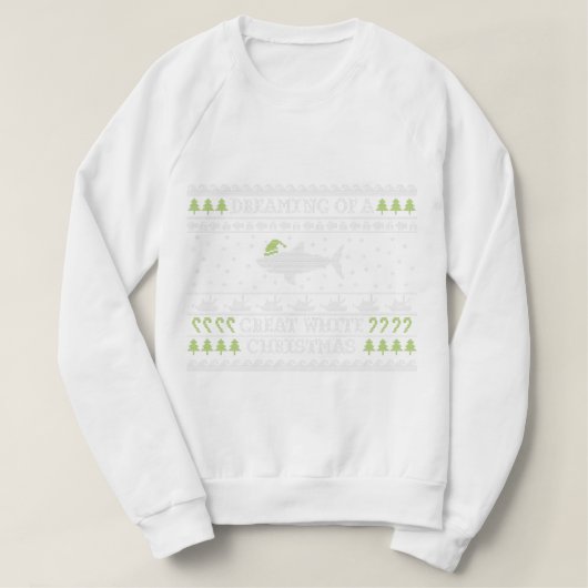 白素晴らしサメの醜いおもしろいセーターレディースシャツ Tシャツ (デザイン正面)