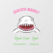 白素晴らしサメ平均イラストレーション ウィンドウサイン (シート)