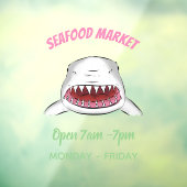 白素晴らしサメ平均イラストレーション ウィンドウサイン (シート3)