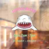 白素晴らしサメ平均イラストレーション ウィンドウサイン (シート2)