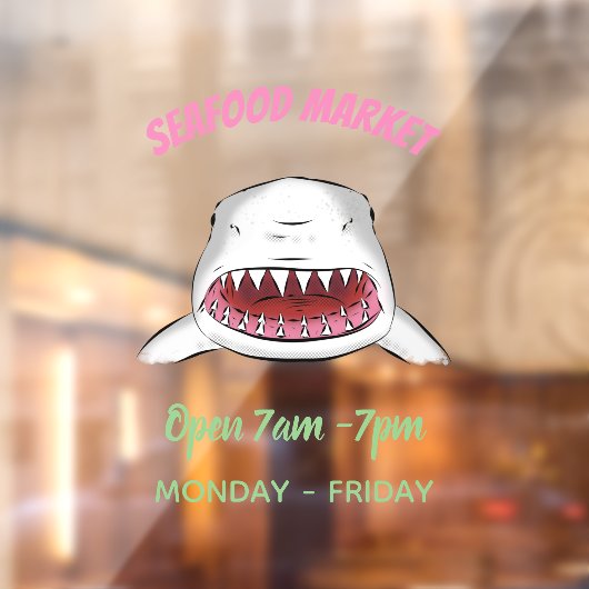 白素晴らしサメ平均イラストレーション ウィンドウサイン (シート2)