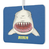 白素晴らしサメ平均イラストレーション カーエアーフレッシュナー (左)