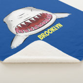 白素晴らしサメ平均イラストレーション シェルパブランケット (3/4)