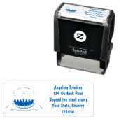 白素晴らしサメ平均イラストレーション セルフインキングスタンプ (インサイチュ)