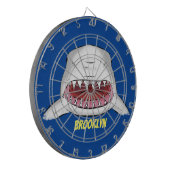 白素晴らしサメ平均イラストレーション ダーツボード (正面左)