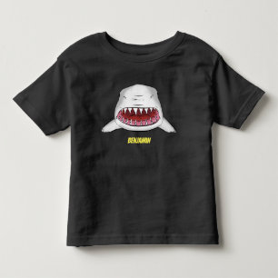 白素晴らしサメ平均イラストレーション トドラーTシャツ