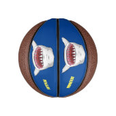 白素晴らしサメ平均イラストレーション ミニバスケットボール (縦)