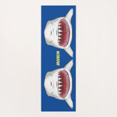 白素晴らしサメ平均イラストレーション ヨガマット (裏面)