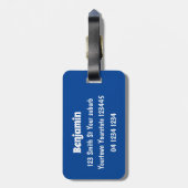 白素晴らしサメ平均イラストレーション ラゲッジタグ (裏面縦)