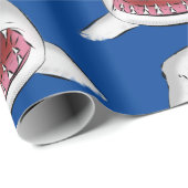 白素晴らしサメ平均イラストレーション ラッピングペーパー (ロールコーナー)