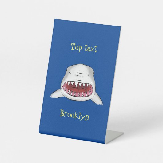 白素晴らしサメ平均イラストレーション 台座サイン (正面)