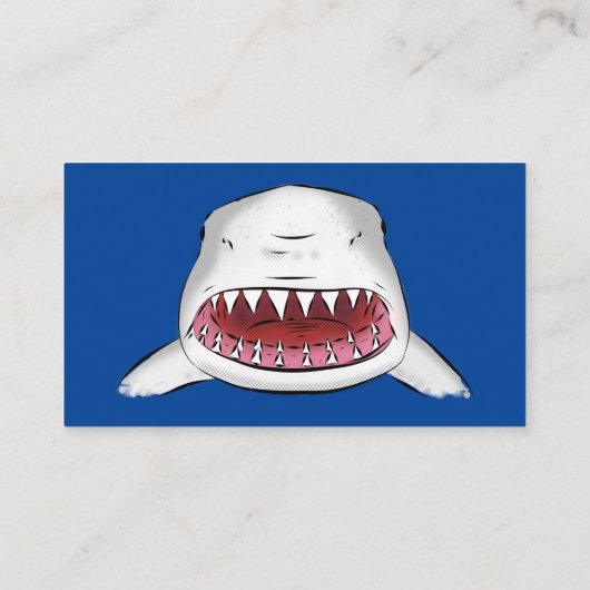白素晴らしサメ平均イラストレーション 名刺 (裏面)
