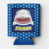 白素晴らしサメ平均イラストレーション 缶クーラー (正面)