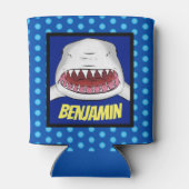 白素晴らしサメ平均イラストレーション 缶クーラー (裏面)