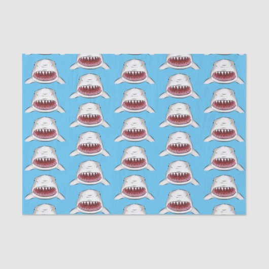 白素晴らしサメ平均イラストレーション 薄葉紙 (正面)