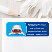 白素晴らしサメ平均漫画イラストレーションラベル ラベル (インサイチュ)