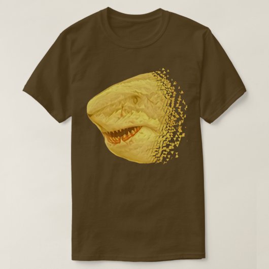 白素晴らしサメ柄サメ304 Tシャツ (デザイン正面)