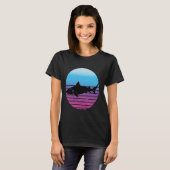 白素晴らしサメ海シルエットサメA Tシャツ (正面フル)