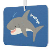 白素晴らしサメhappy cartoonイラストレーション カーエアーフレッシュナー (左)