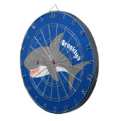 白素晴らしサメhappy cartoonイラストレーション ダーツボード (正面右)